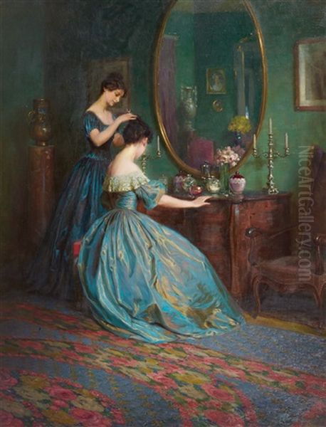 Preparing For The Ball Oil Painting by Viktor Schramm