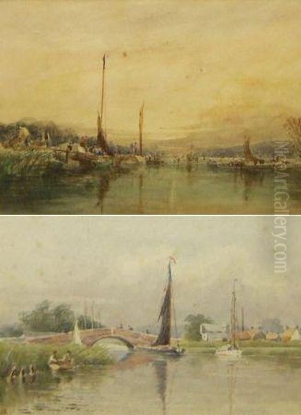 Wroxham Bridge Oil Painting by William Leslie Bowles