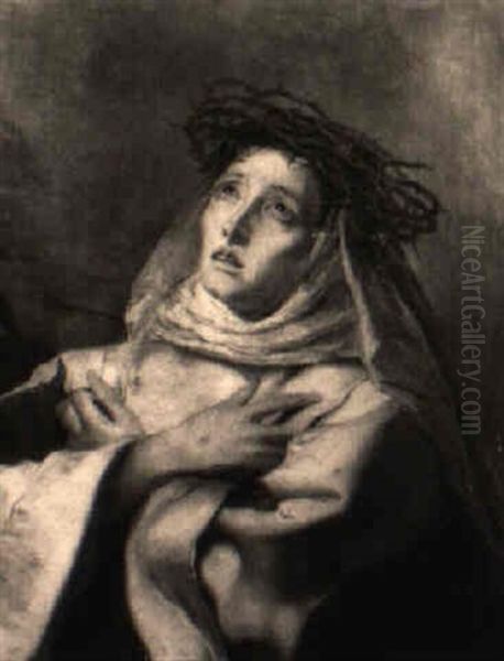 Die Heilige Katharina Von Siena Oil Painting by Josef Schretter