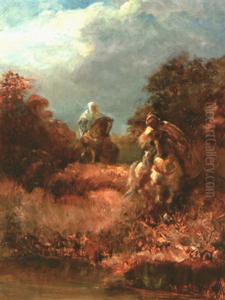 Cavaliers Arabes Oil Painting by Adolf Schreyer