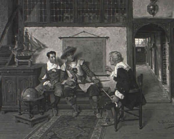 The Captain's Story Oil Painting by Albert Friedrich Schroeder