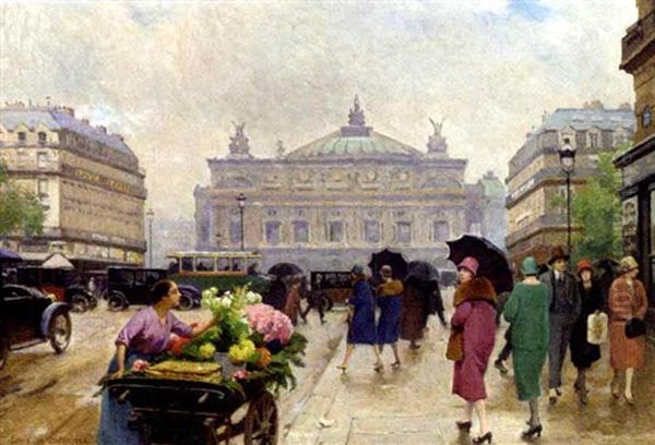 Place De L'opera Oil Painting by Louis Marie de Schryver
