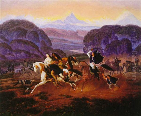 El Rapto De Trinidad Salcedo Oil Painting by Friedrich Leopold Schubauer