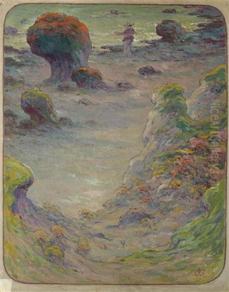 Femme Sur La Greve Oil Painting by Claude Emile Schuffenecker