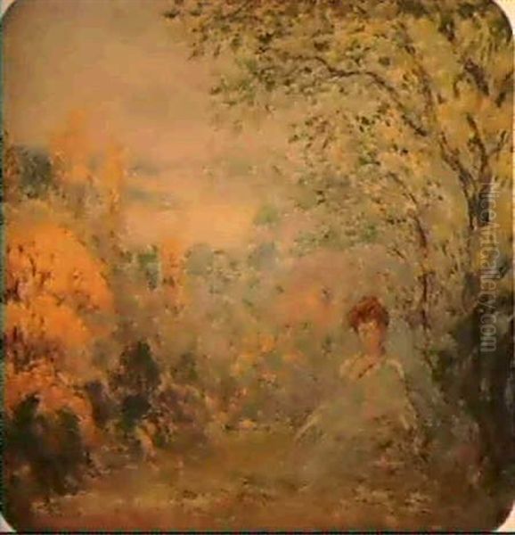 Une Femme S'inclinant Dans Un Paysage Oil Painting by Claude Emile Schuffenecker