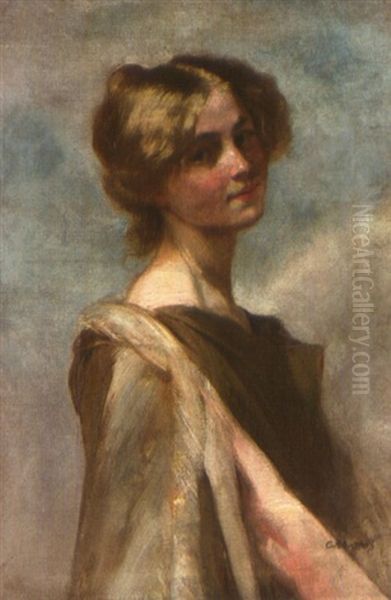 Madchenportrat Oil Painting by Karl Schultheiss