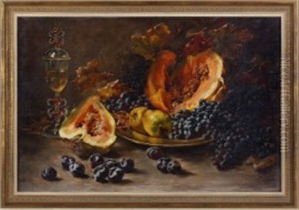 Stillleben Mit Kurbis Oil Painting by Nathalie Schultheiss