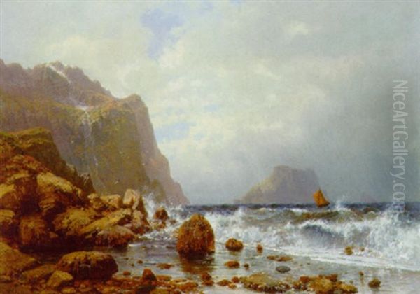 Kystparti Med Klipper Oil Painting by Robert Schultze