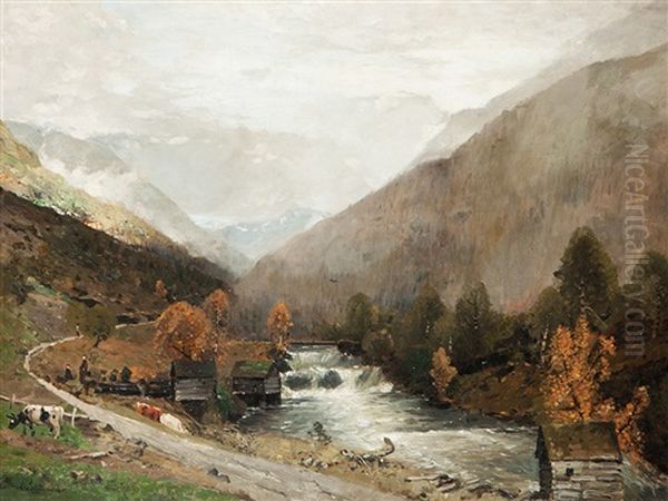 Mountain Scenery, Germany Oil Painting by Harald Schumacher
