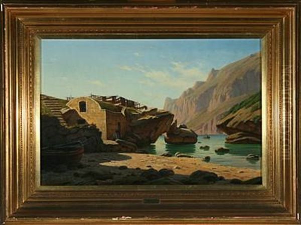 Italian Costal Scenery Oil Painting by Harald Schumacher