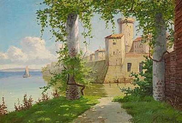 Parti Fra Comosoen Oil Painting by Harald Schumacher