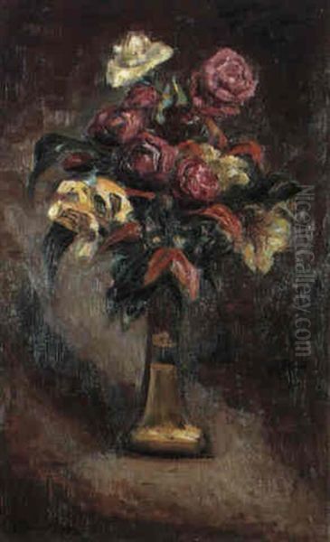Blumenstuck Oil Painting by Johann Robert Schuerch