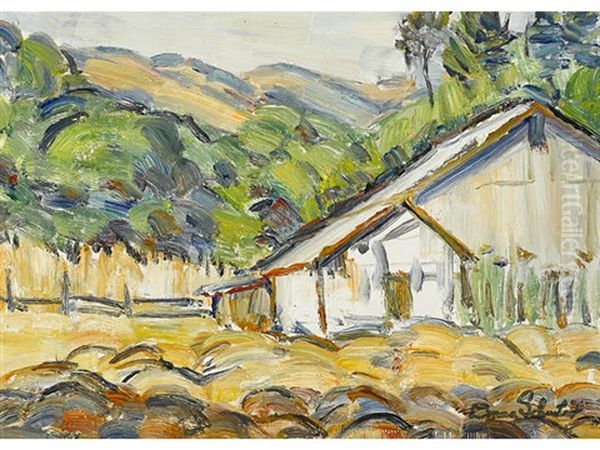 A Farmhouse In The Foothills Oil Painting by Donna N. Schuster