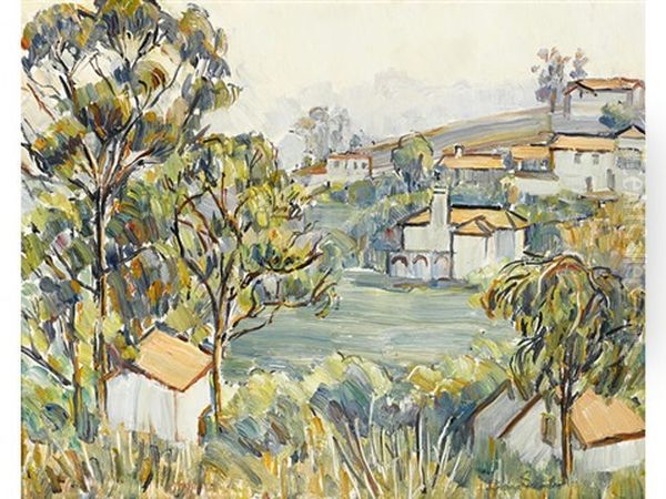 Hollywood Houses Oil Painting by Donna N. Schuster