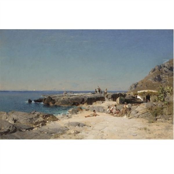 Marina Piccola, Capri Oil Painting by Rudolf Schuster
