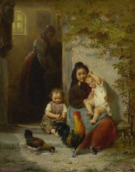 Bauerliches Idyll Oil Painting by Wilhelm Schuetze