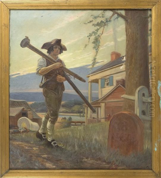A Frontier Sharpshooter Oil Painting by Remington Schuyler