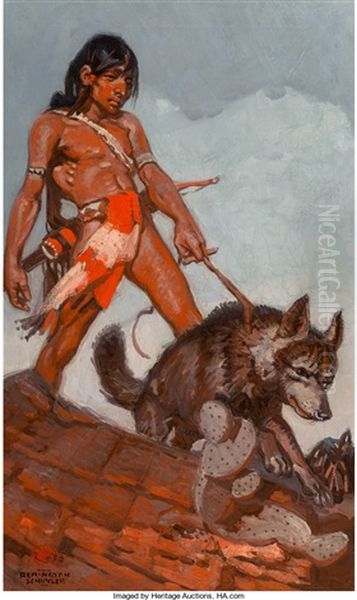 Indian Boy Oil Painting by Remington Schuyler