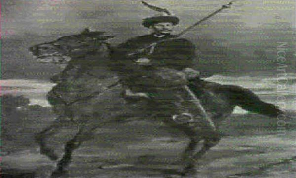 Hussar On Horseback Oil Painting by Theodor Christoph Schuez