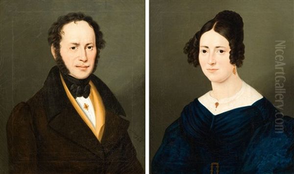 Ehepaar Oil Painting by Karl Philipp Schwab