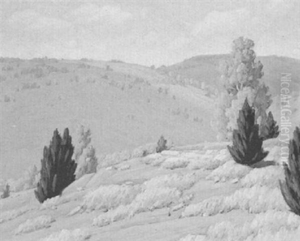 Desert Mountains Oil Painting by Andrew Thomas Schwartz