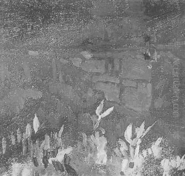 Landschaftsmotiv Mit Figurlicher Staffage Oil Painting by Pavel Fjodorowitsch Schwartz