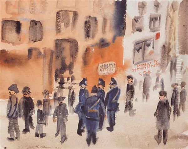 Heraus Zur Demontration Oil Painting by Karl Schwesig