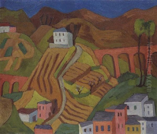 Ponte Decimo (?) Oil Painting by Martel Schwichtenberg