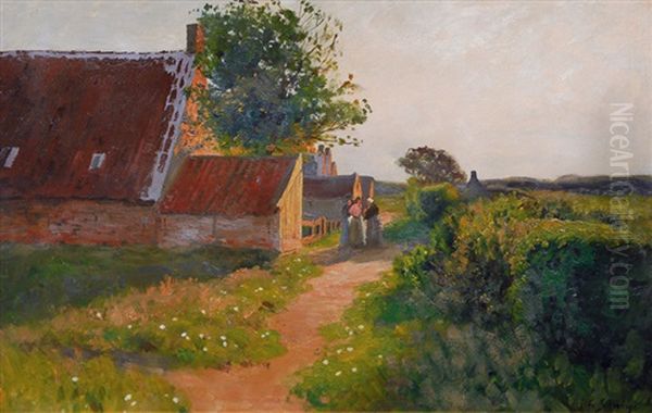 On The Island Schiermonnikoog Oil Painting by Friedrich Wilhelm Schwinge