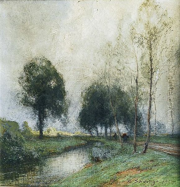 Grauer Tag Oil Painting by Friedrich Wilhelm Schwinge