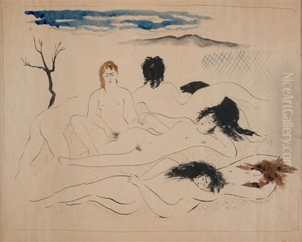 Serie Erotica Oil Painting by Gino Bonichi Scipione