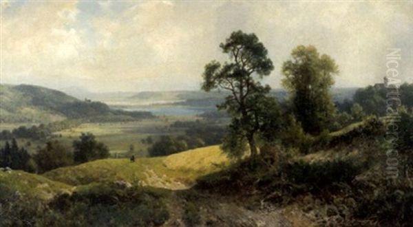Blick Uber Den Starnberger See Oil Painting by Ludwig Sckell