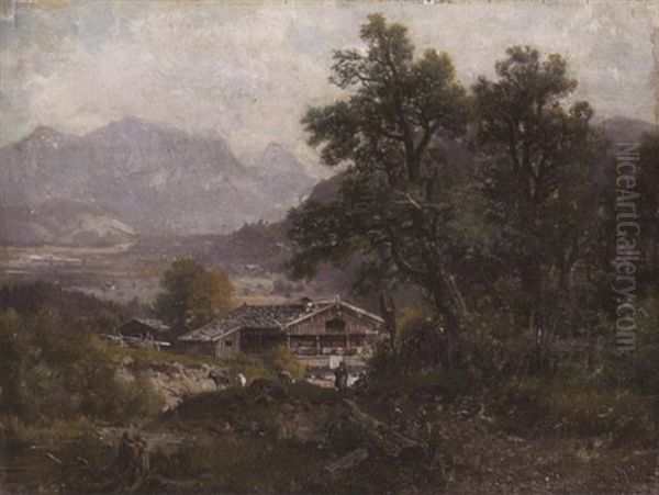 Partie Im Inntal Oil Painting by Ludwig Sckell