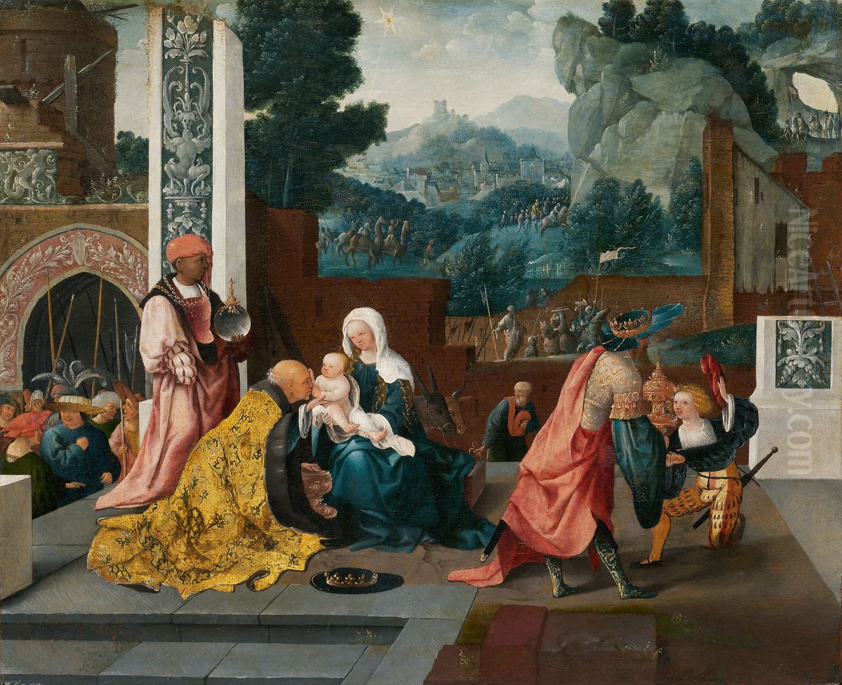 Adoration Of The Magi Oil Painting by Jan Van Scorel