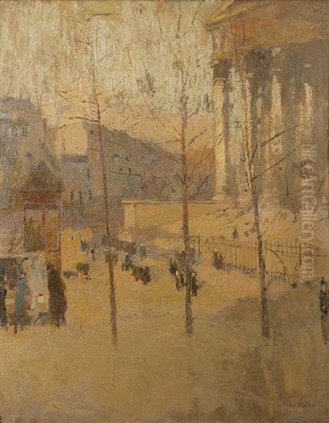 La Madeleine, (paris) At Dusk Oil Painting by Frank Edwin Scott