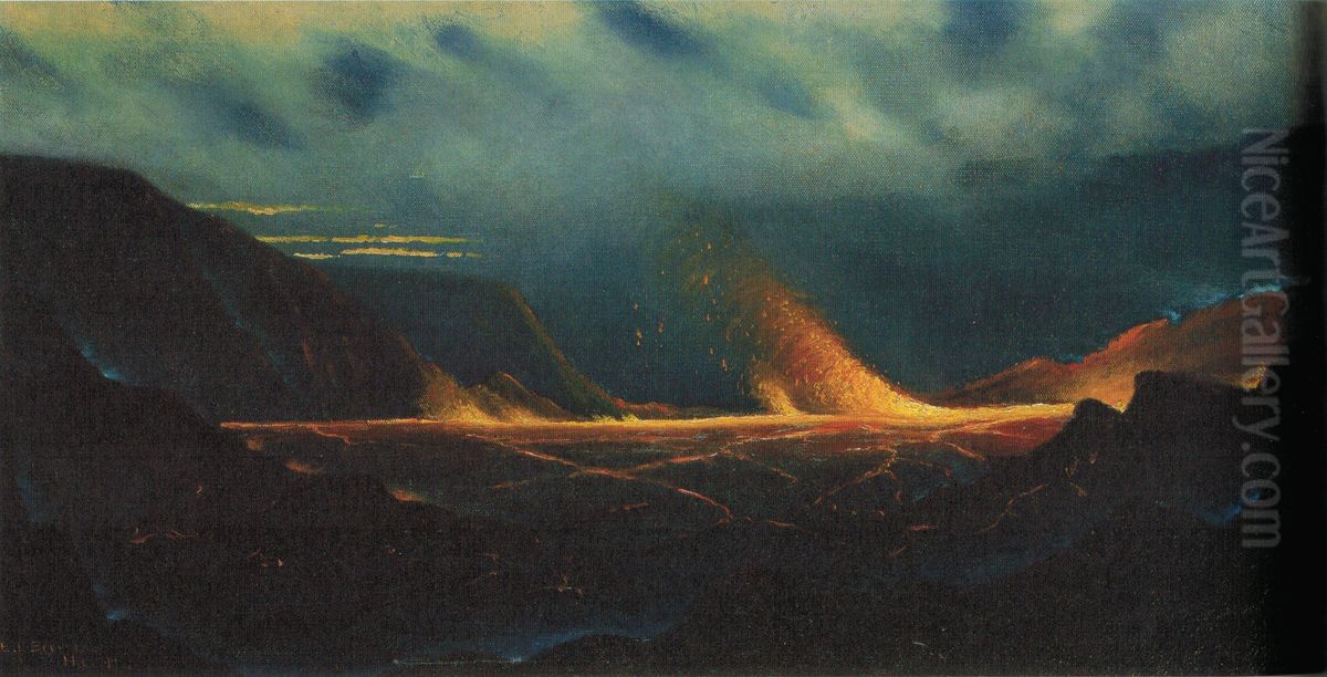 Kilauea Oil Painting by Eduardo Lefebvre Scovell