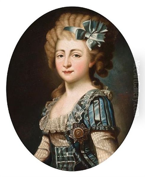 Portrait Of Grand Duchess Elena Pavlovna Oil Painting by Stepan Semenovic Scukin