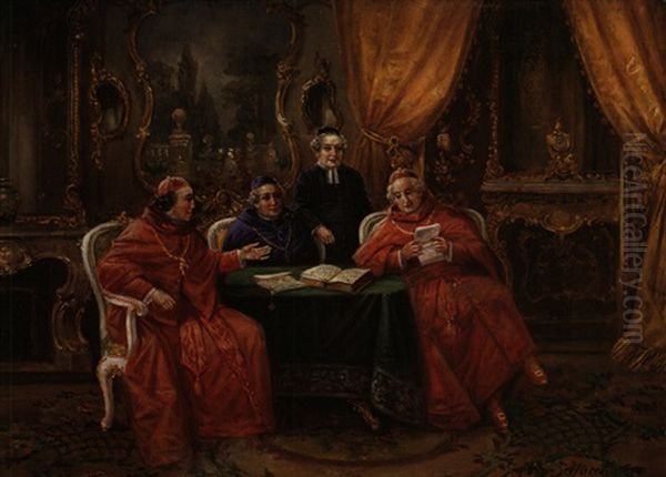 Theologische Debatte Oil Painting by Stephan Sedlacek