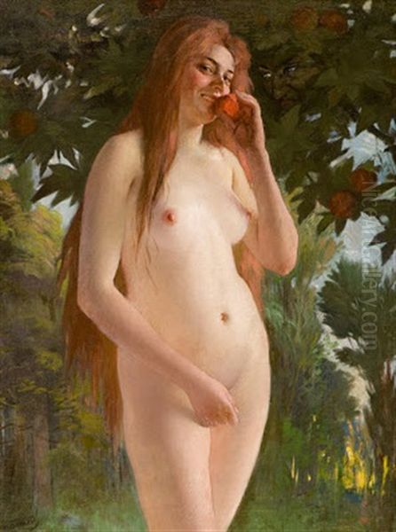 Eva Oil Painting by Lothar von Seebach