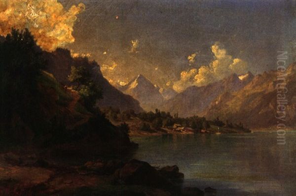 Ansicht Eines Sees Oil Painting by Hermann Ludwig Seefisch