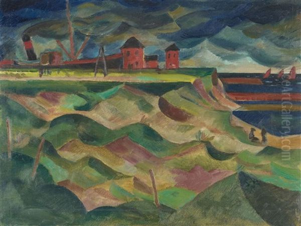 Dunen Und Dock Oil Painting by Paul Adolf Seehaus
