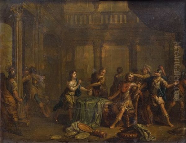 Episode Biblique Judith Presente La Tete D'holopherne (pair) Oil Painting by Johann Conrad Seekatz