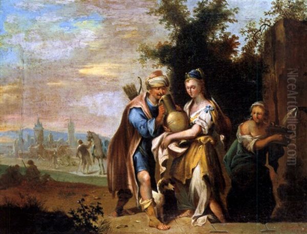 Elieser Und Rebecca Oil Painting by Johann Conrad Seekatz