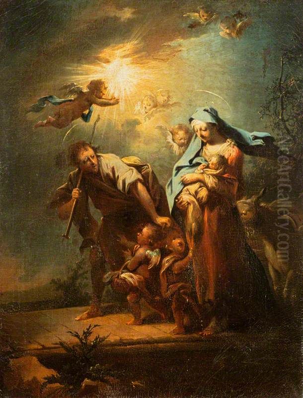 The Flight Into Egypt Oil Painting by Johann Conrad Seekatz