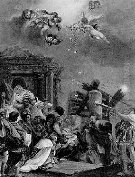 Die Anbetung Der Koenige Oil Painting by Johann Conrad Seekatz