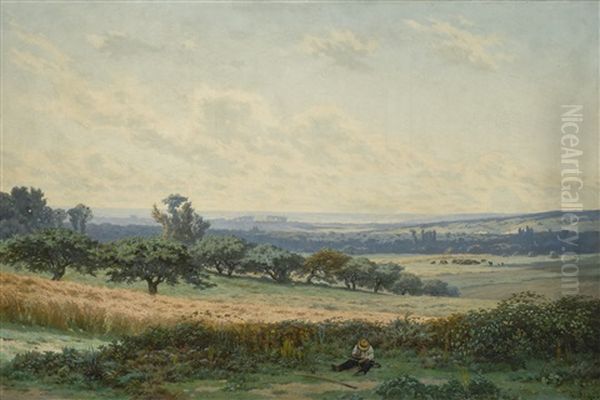 La Vallee De Courtry (seine-et-marne) Oil Painting by Alexandre Sege