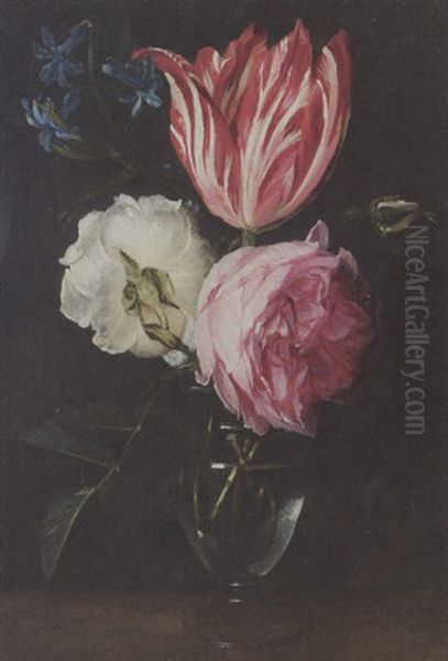 Blumen In Einer Glasvase Oil Painting by Daniel Seghers