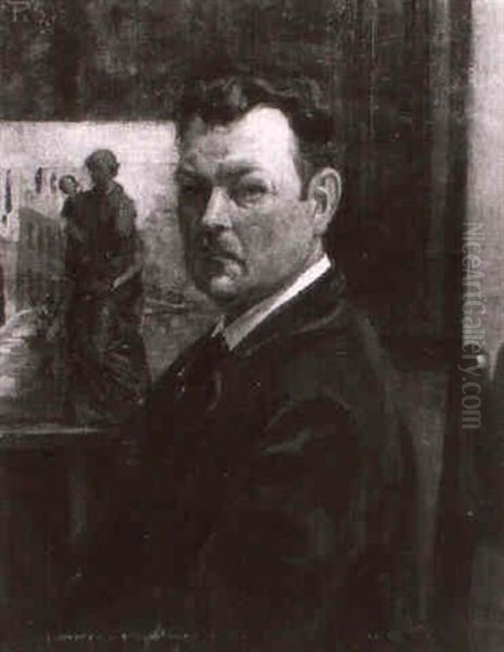 Selbstbildnis Vor Der Staffelei Oil Painting by Paul Segisser