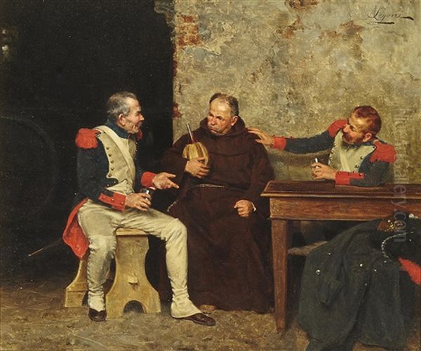 Before; After (a Pair) Oil Painting by Alcide Segoni