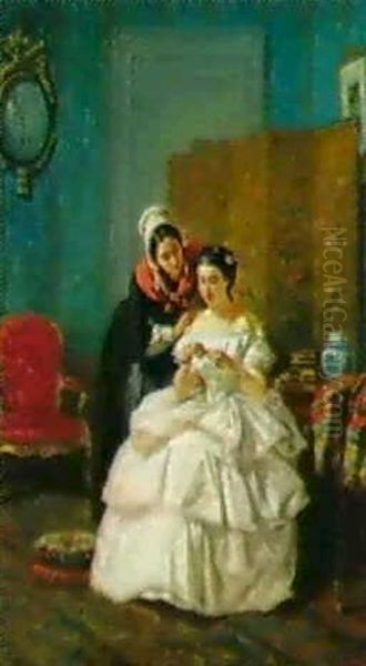 Im Salon Oil Painting by Paul Seignac